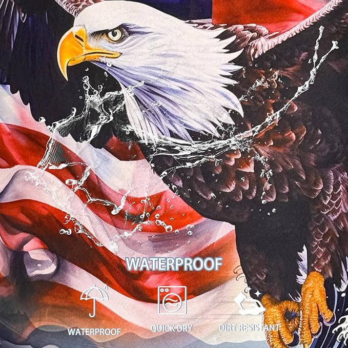 American Flag Eagle Wave Laundry Basket Foldable Oxford Cloth Funny Tote Bag - Image 4