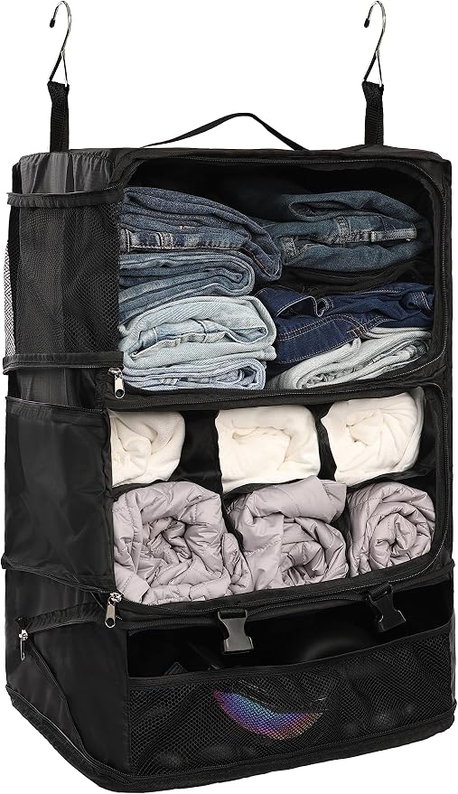 ELEZAY Hanging Packing Cubes Portable Closet 3-Shelf Travel Collapsible by ELEZAY