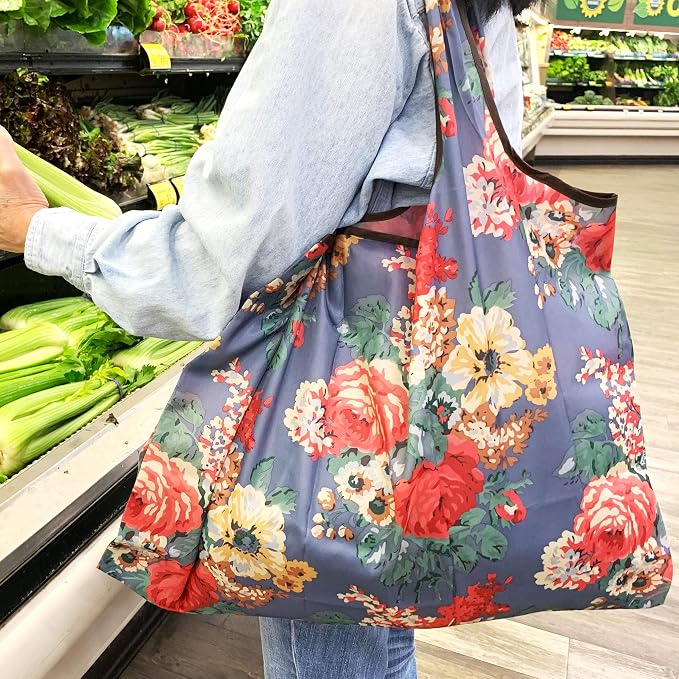 allydrew Large Foldable Tote Nylon Reusable Grocery Bag - Image 3