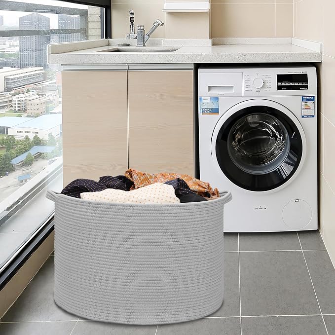 Extra Large Blanket Basket 87L, Laundry Hamper, Baby Nursery Hamper - Image 8