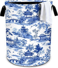 Chinoiserie Laundry Basket Storage Bin Foldable Laundry Hamper Clothes Storage by Bzocm