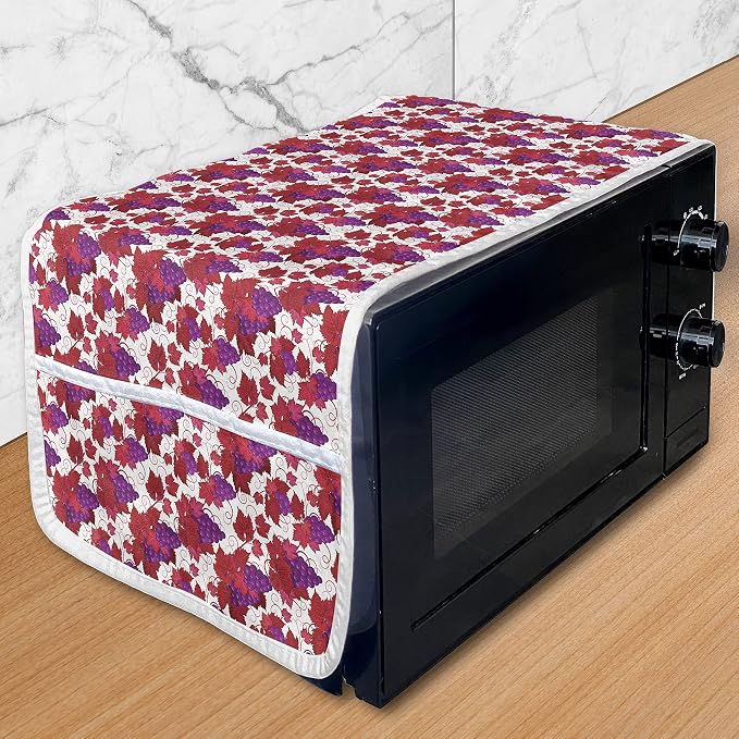 Lunarable Vineyard Microwave Oven Cover, Vibrant Colored Grapes by Lunarable