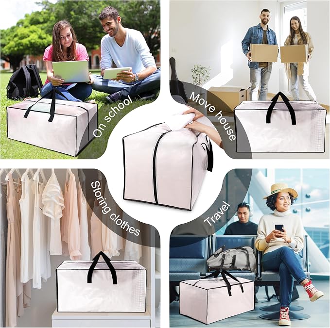 6 Pack Heavy Duty Extra Large Moving Bags W/Backpack Straps - Image 6