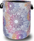 Colorful Mandala Flowers Laundry Basket Foldable by SELIONLIKN