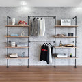 Industrial Pipe Clothing Rack, Wall Mounted Garment Hanging Rack by Anynice