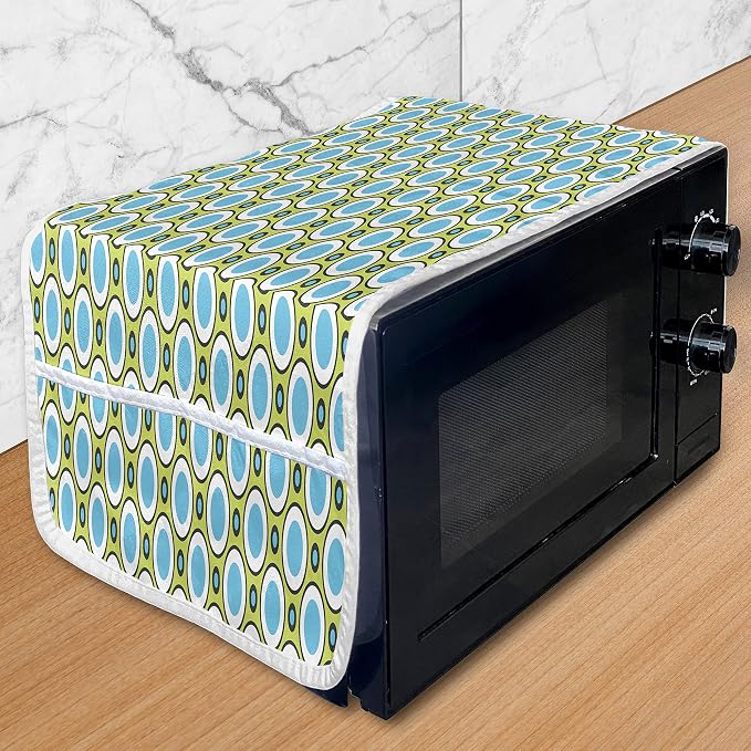 Ambesonne Geometric Microwave Oven Cover, Retro Circles by Ambesonne