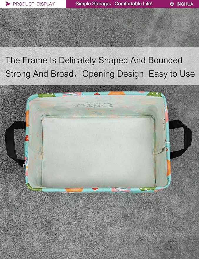Rectangular Storage Basket Fabric Organizer Bin - Image 8