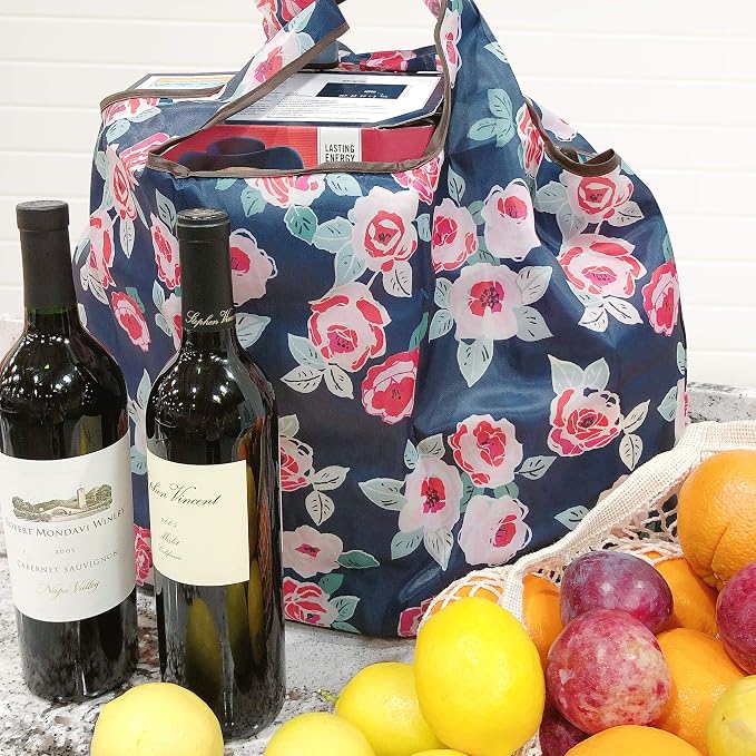allydrew Large Foldable Tote Nylon Reusable Grocery Bag - Image 2