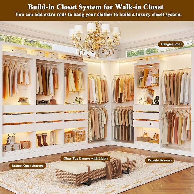 Freestanding Closet System Set of 2, 4FT Closet Organizer System - Image 6