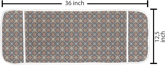 Ambesonne Eastern Microwave Oven Cover, Oriental Cultural Motif Swirled Curved - Image 2