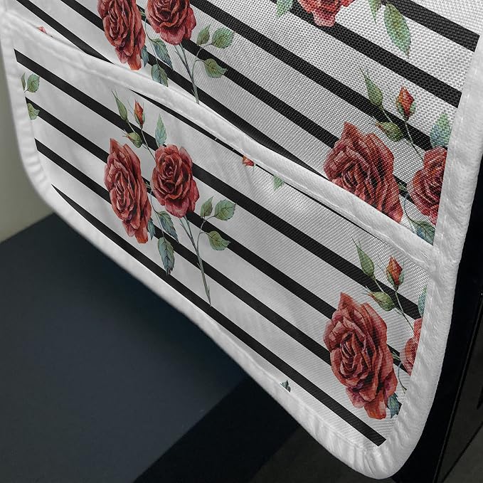 Ambesonne Watercolor Microwave Oven Cover, Rose Pattern - Image 3