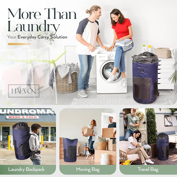 HAEVON Laundry Backpack - 131L Heavy Duty Laundry Bag - Image 7