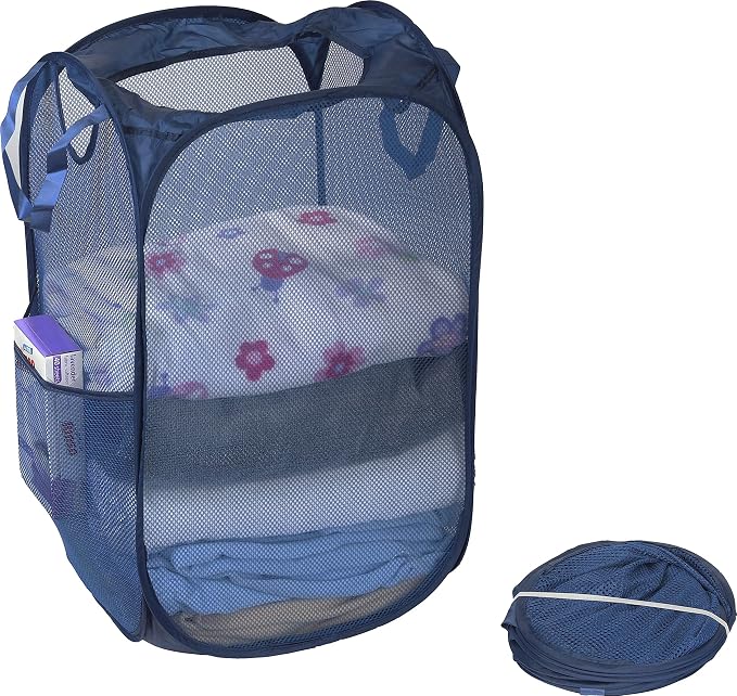 Simple Houseware Mesh Pop-Up Laundry Hamper Basket - Image 3