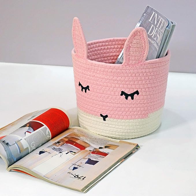 T&T Homewares Small Cute Pink Bunny Toy & Laundry Basket - Image 7