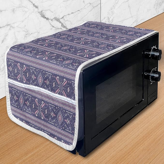 Ambesonne Oriental Microwave Oven Cover, Traditional Eastern Inspired Shapes by Ambesonne