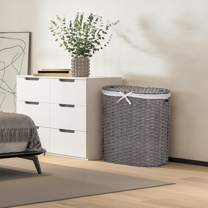 Seville Classics Premium Handwoven Portable Laundry Bin Basket - Image 2