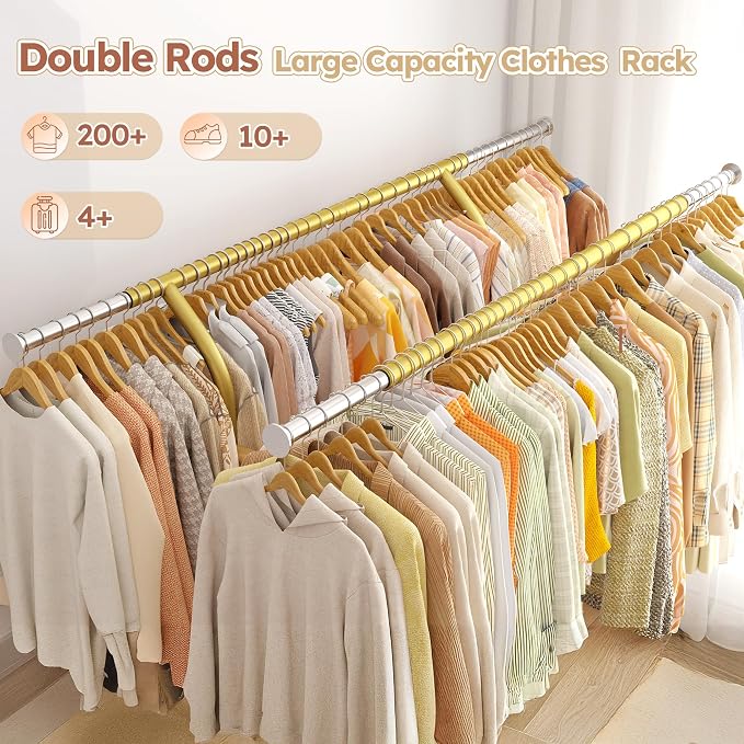 Raybee 74" W Clothes Rack Load 630 LBS, Clothing Racks - Image 4