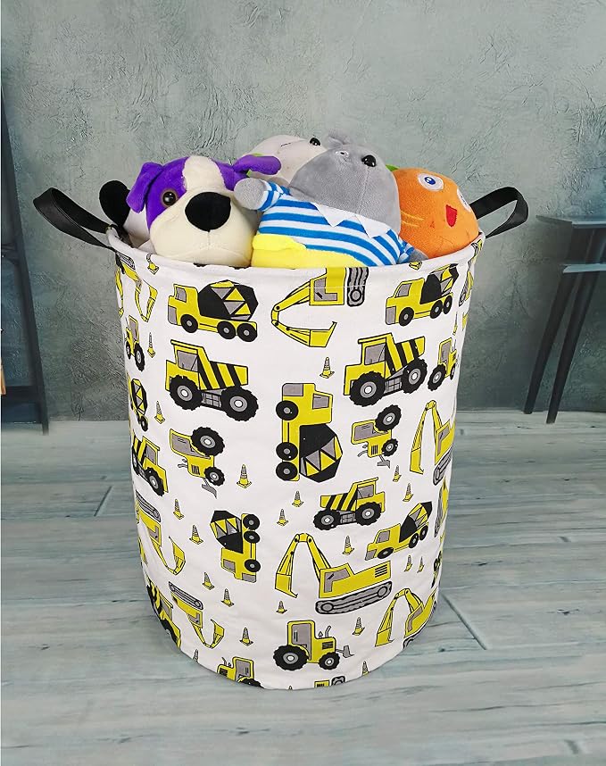 KUNRO Round Laundry Gift Basket Storage Hamper, Clothes Storage Organizer Bins - Image 4
