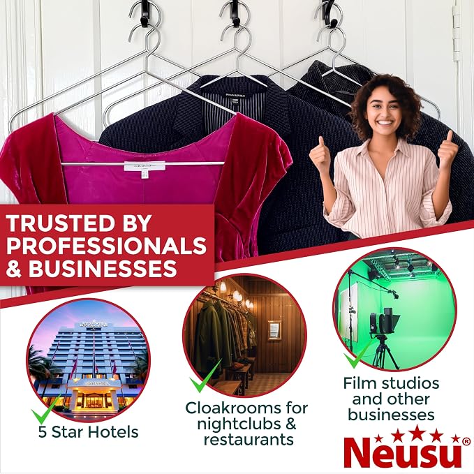 Neusu Heavy Duty Hangers - 5mm Solid Metal - Image 4