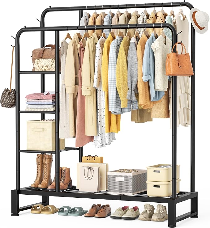 Double Rods Clothes Rack Clothing Rack by DecorateYourHome