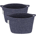 Sea Team 2-Pack Oval Cotton Rope Woven Storage Basket by SeaTeam