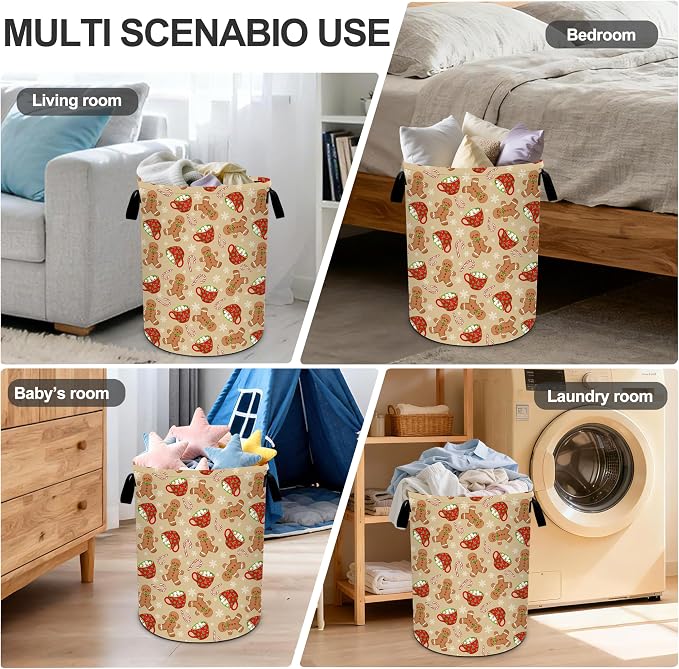 Christmas Candy Laundry Basket Storage Bin Foldable Laundry Hamper Clothes - Image 6