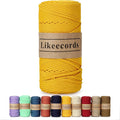 4mm Polyester Braided Macrame Cord 140Yard /426Feet, Elastic Yarn by Likeecords
