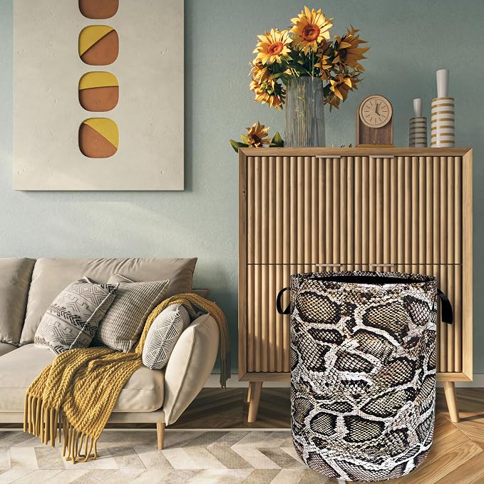 Snake Laundry Hamper Animal Snake Skin Pattern Laundry Basket - Image 7
