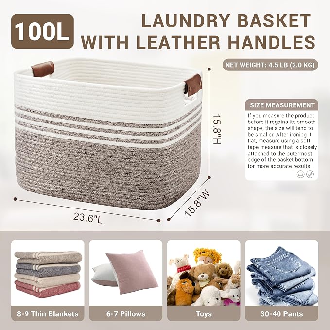 100L Extra Large Laundry Basket - Image 2