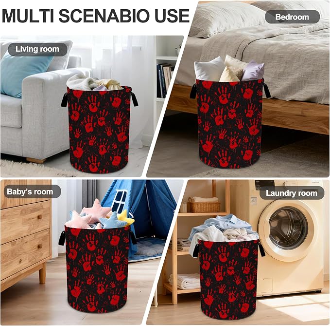 Skull Hand Laundry Basket Storage Bin Foldable Laundry Hamper Clothes Storage - Image 6