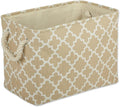 DII Polyester Container with Handles, Lattice Storage Bin, Vintage Linen by DII
