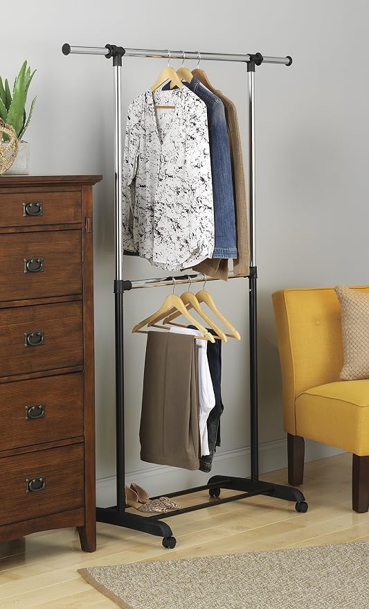 Whitmor Adjustable 2-Rod Garment Rack by Whitmor
