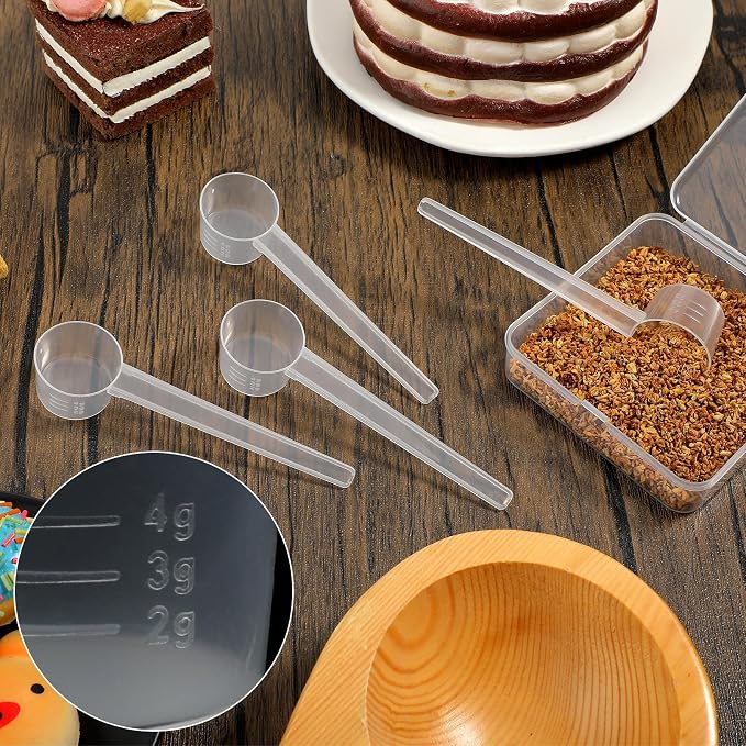 Ouligay 4pcs 5ML Plastic Measuring Spoons, Teaspoon Scoop, Coffee Scoops - Image 5