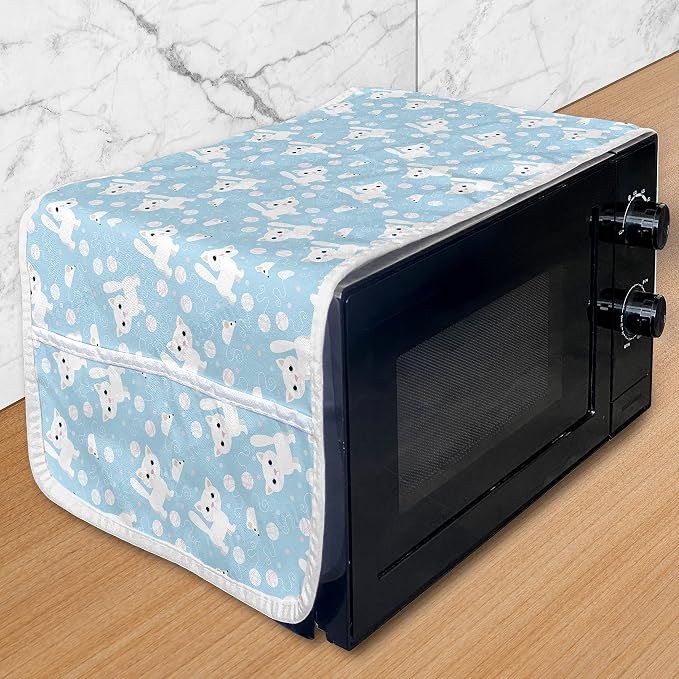 Ambesonne Cartoon Microwave Oven Cover, Amusing Feline Cat by Ambesonne