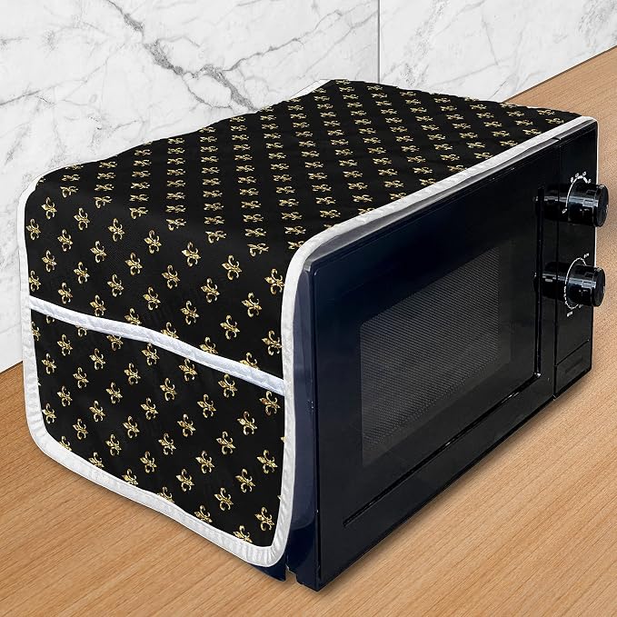 Ambesonne Fleur De Lis Microwave Oven Cover, Old Fashioned Baroque Background by Ambesonne