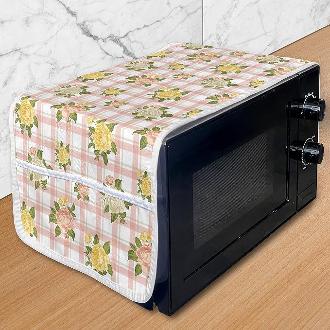 Ambesonne Shabby Flora Microwave Oven Cover, Flower Inspired Vector by Ambesonne