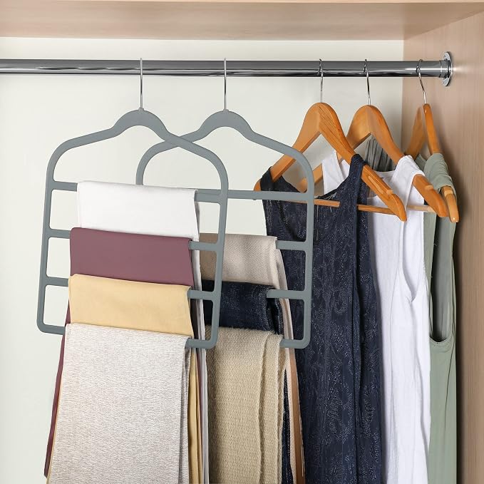 Velvet Pants Clothes Hanger Space Saving Non Slip Pants Shorts Hanger, - Image 4