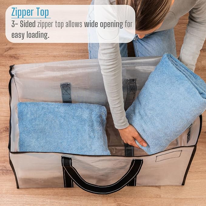 VENO 2 Pack Clear Storage Moving Bags, Heavy Duty Storage Bins - Image 5