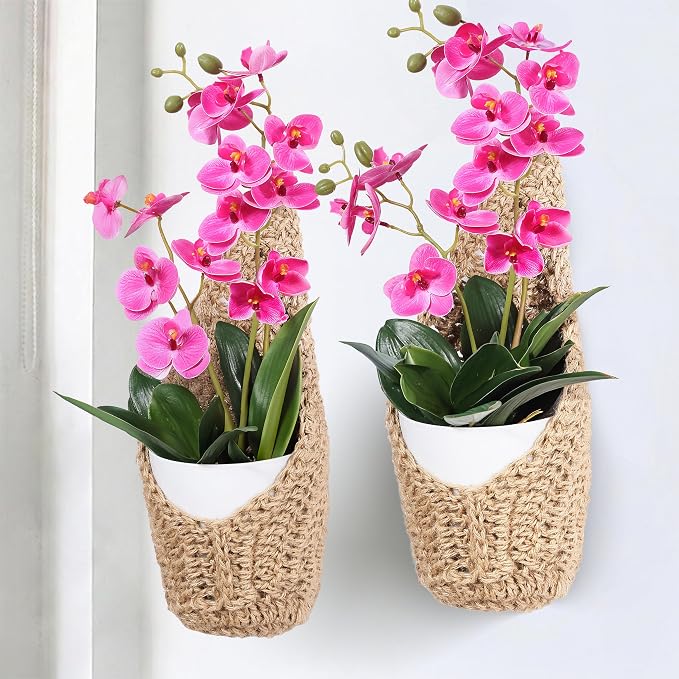 2 Pack 6 inch Hanging Orchid Basket, Hanging Orchid Planter | Macrame Wall by Shineloha