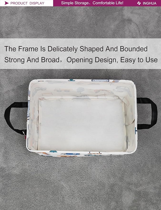 Rectangular Storage Basket Fabric Organizer Bin - Image 6