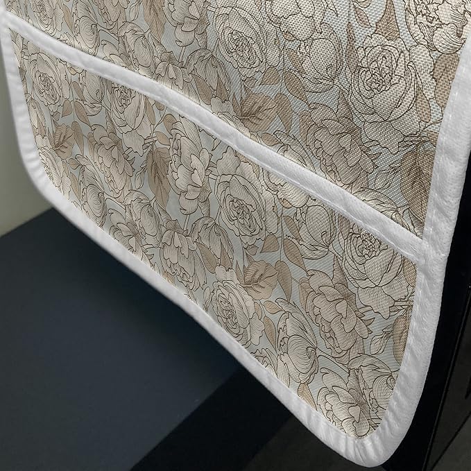 Ambesonne Beige Microwave Oven Cover, Floral Ornamental Pattern - Image 3