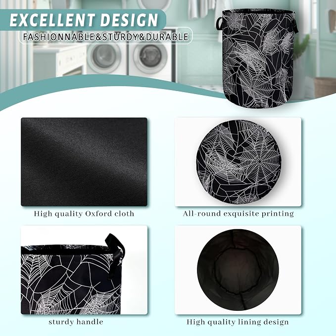 Spider Web Laundry Hamper Funny Halloween Laundry Basket - Image 4