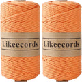 2 Rolls of Cotton Macrame Cord 3mm x 100m, 3 Strand Twisted, Macrame Rope by Likeecords