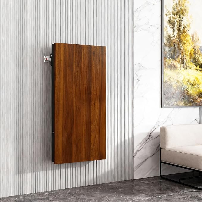 Wall Mounted Folding Table, Wood Dropdown Table - Image 3
