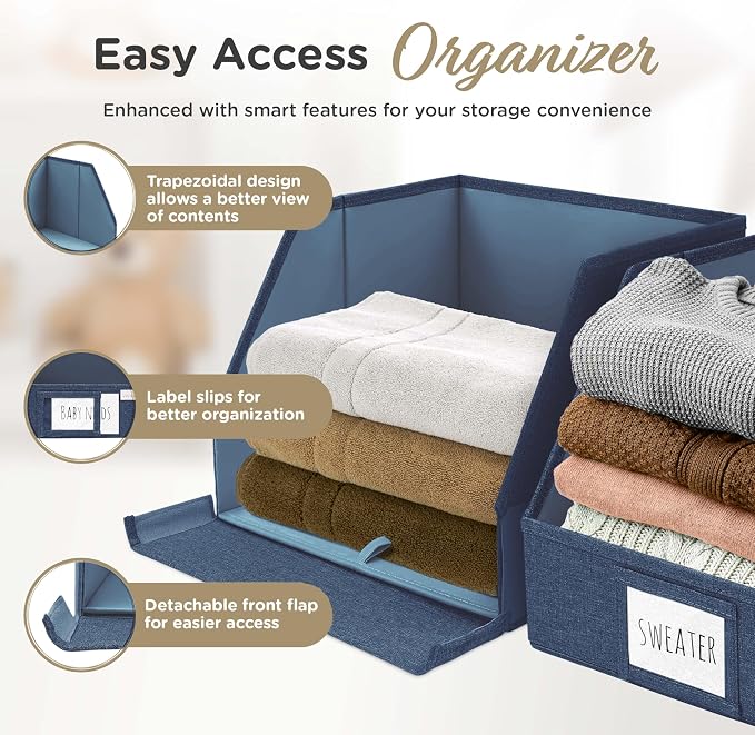 Trapezoid Storage Bins – 12x12x10 Fabric Storage Baskets, Collapsible - Image 3