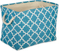 DII Polyester Container with Handles, Lattice Storage Bin, Storm Blue by DII