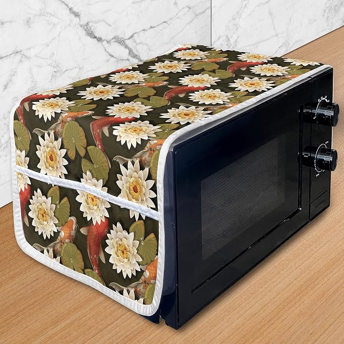 Ambesonne East Microwave Oven Cover, Japanese Carp Koi Fish by Ambesonne