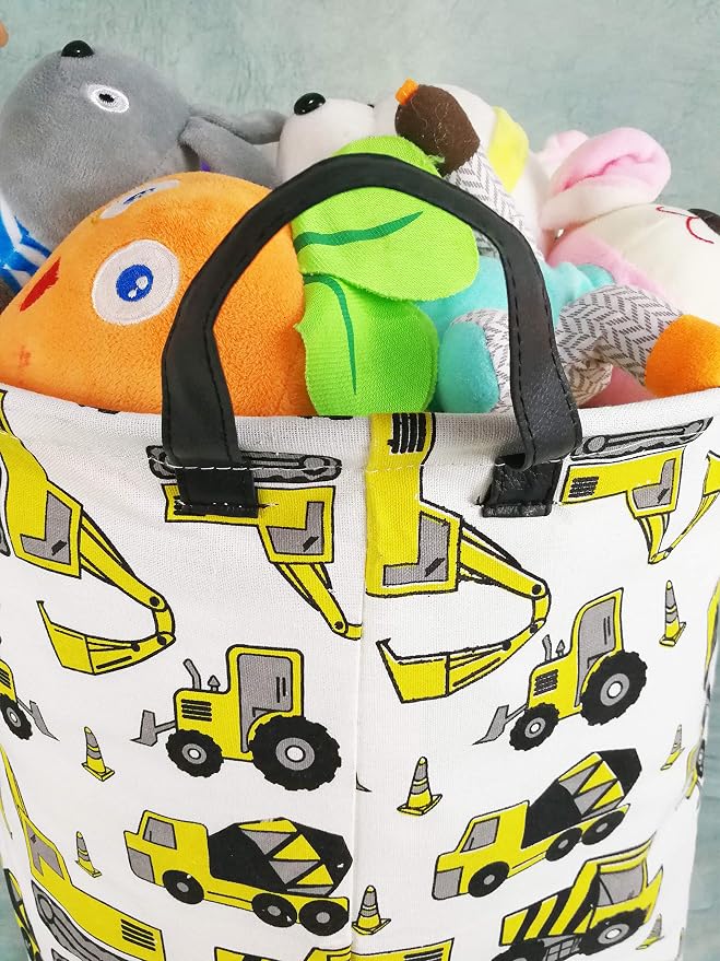 KUNRO Round Laundry Gift Basket Storage Hamper, Clothes Storage Organizer Bins - Image 5