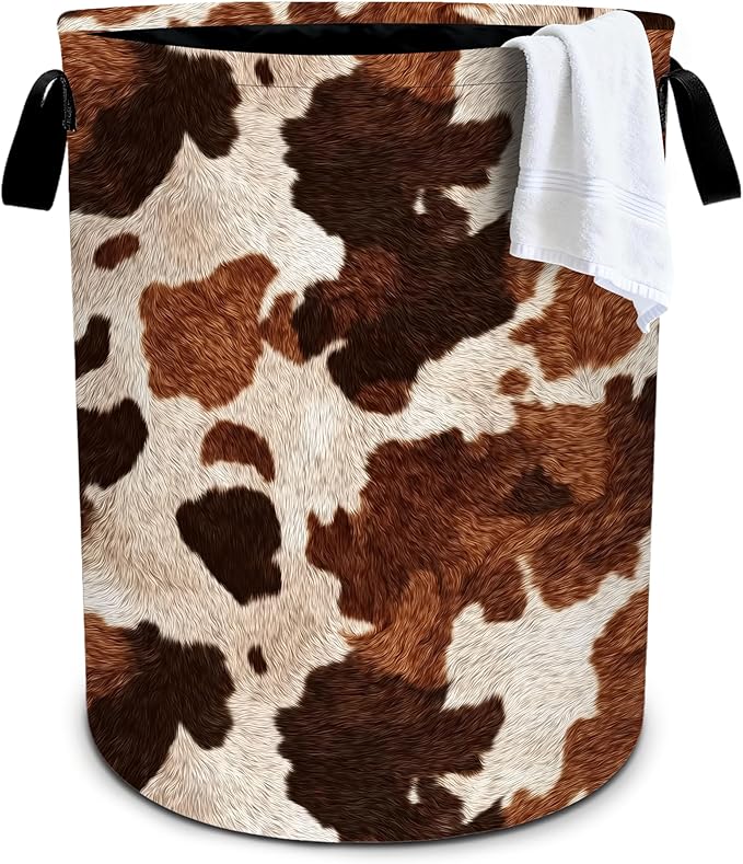 Cow Fur Print Laundry Basket Storage Bin Foldable Laundry Hamper Clothes by Bzocm