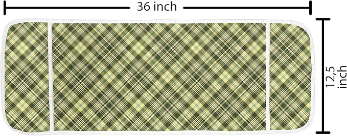 Ambesonne Green and Brown Microwave Oven Cover, Diagonal Checkered Pattern - Image 2